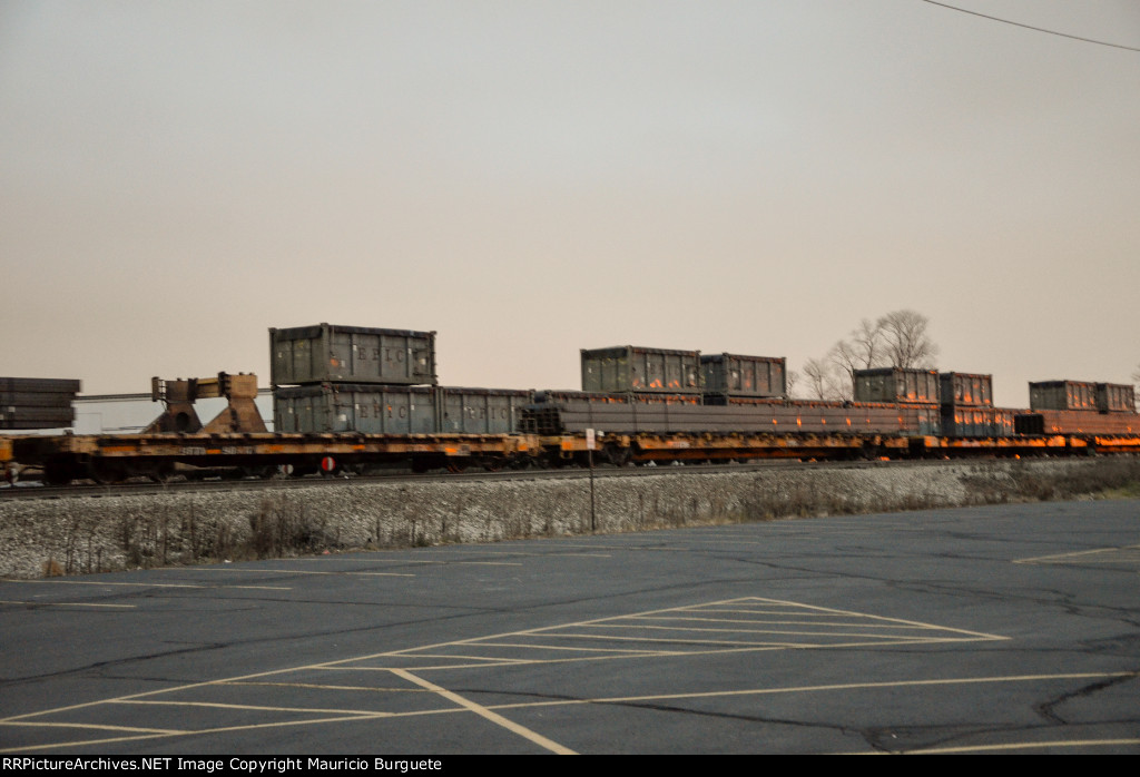 PTTX Flat Cars with steel beams